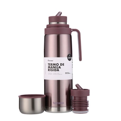 Termo Terrano Premium Manija Rígida 1 Litro LILA-METALIZADO