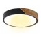 Luminaria Plafon Led Diám 30cm Metal Y Madera Luz cálida Negro