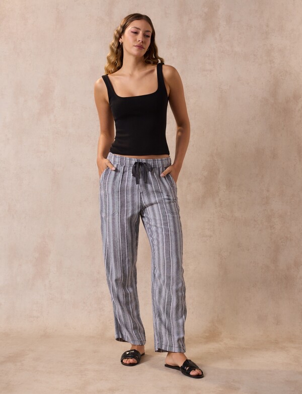 Pantalon Lino GRIS/MULTI