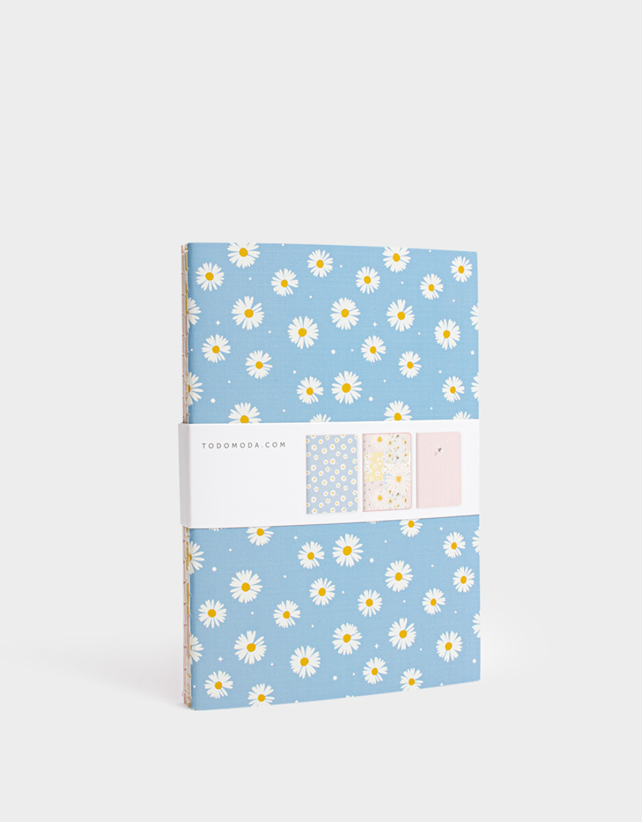 Set De 3 Libretas Con Papel Entelado 