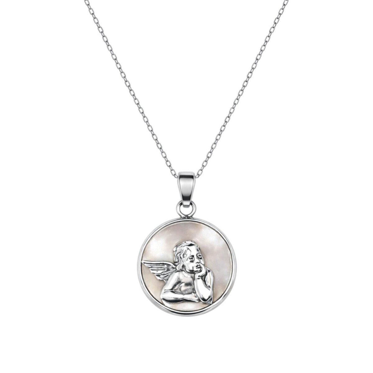 Dije Ángel de la Guarda - Plata 925 - Nacar - CP4654 - conpiedra 