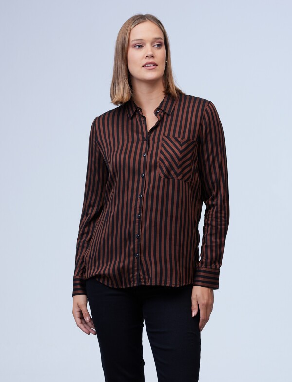 Camisa Lineas NEGRO/MARRON