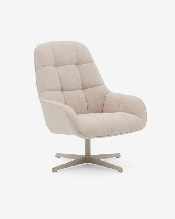 Butaca giratoria Jaspe beige y metal con beige y metal con con acabado gris FSC 100%