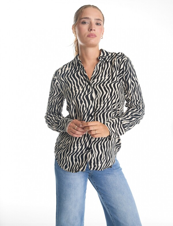 Camisa Print NEGRO/BEIGE