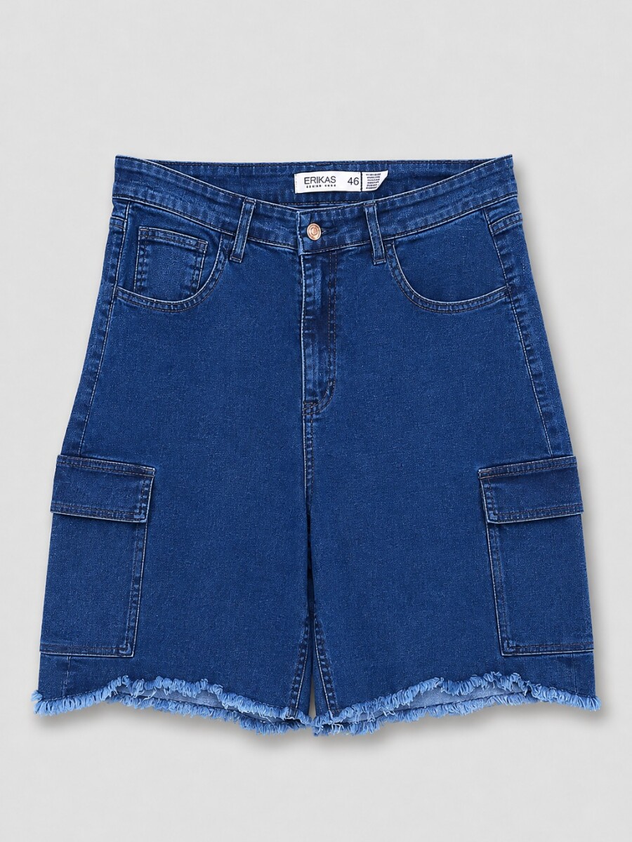 Bermuda Flor Jazmin Cargo azul