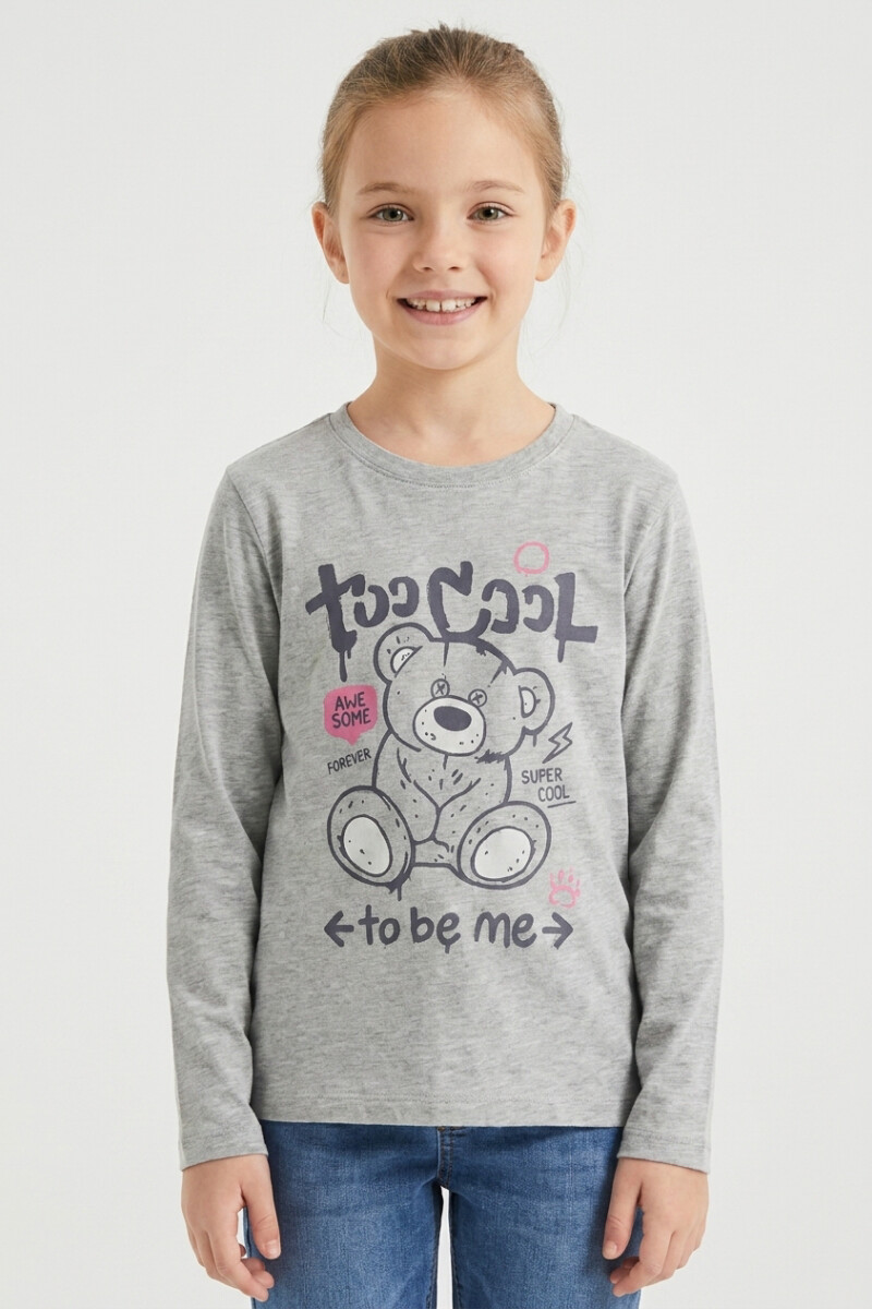 Camiseta manga larga GRIS MELANGE