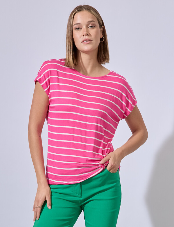 Remera Nudo MULTI/FUCSIA