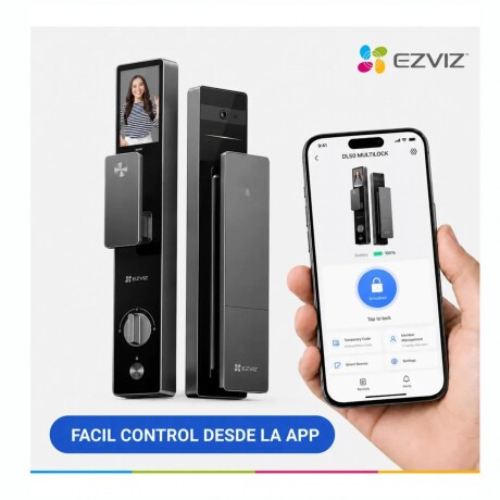Cerradura Inteligente EZVIZ DL50FVS-6068 Con Reconocimiento Facial Con Pasador Cerradura Inteligente EZVIZ DL50FVS-6068 Con Reconocimiento Facial Con Pasador