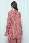Camisa rayada manga volado PREVENTA rosa