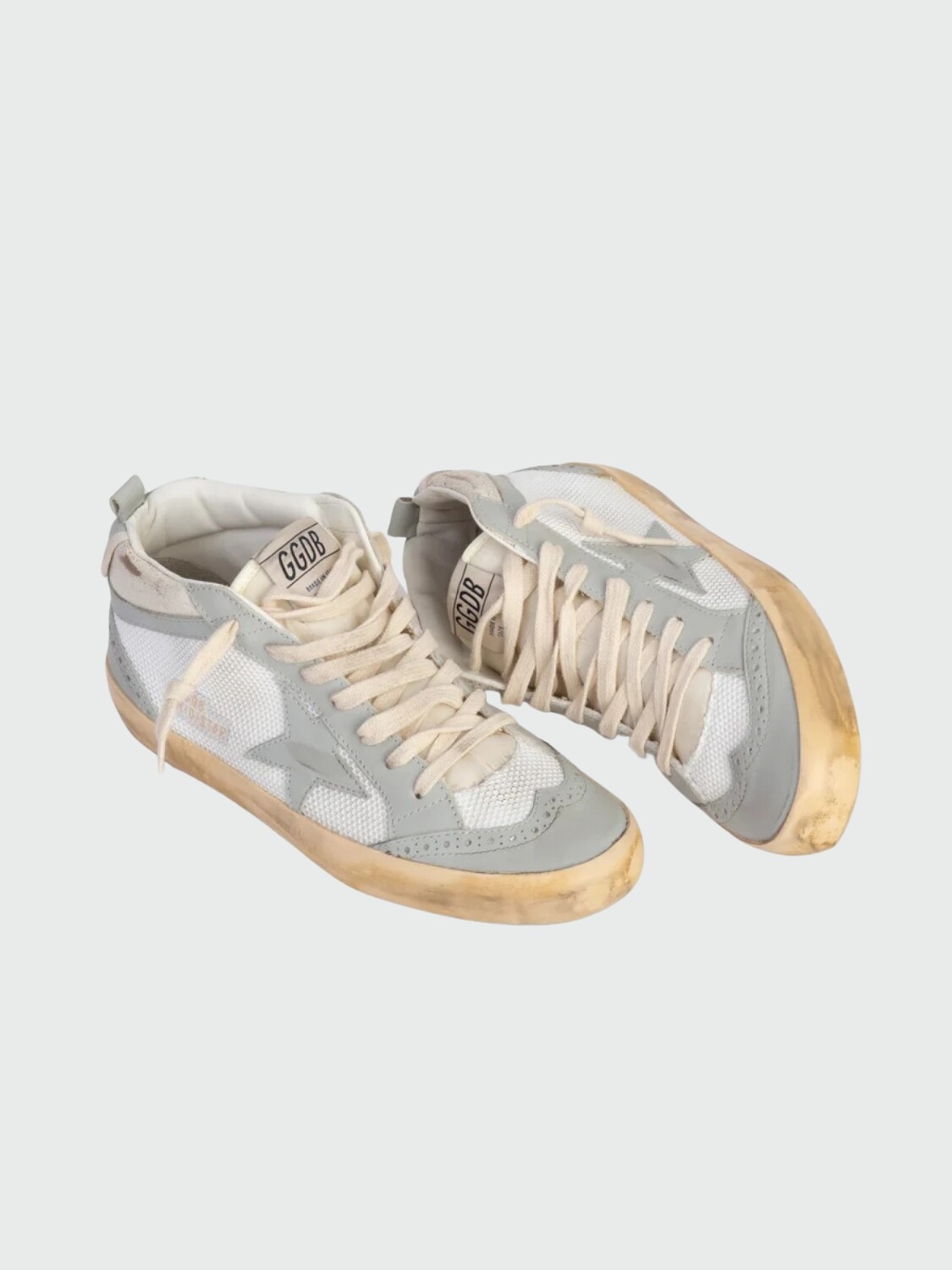Golden Goose-Botines de cuero Mid Star Blanco