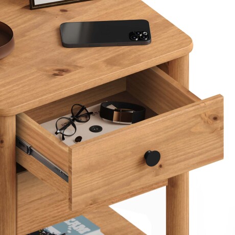 MESA DE LUZ MADERA NATURAL-BEIGE CURAZAO