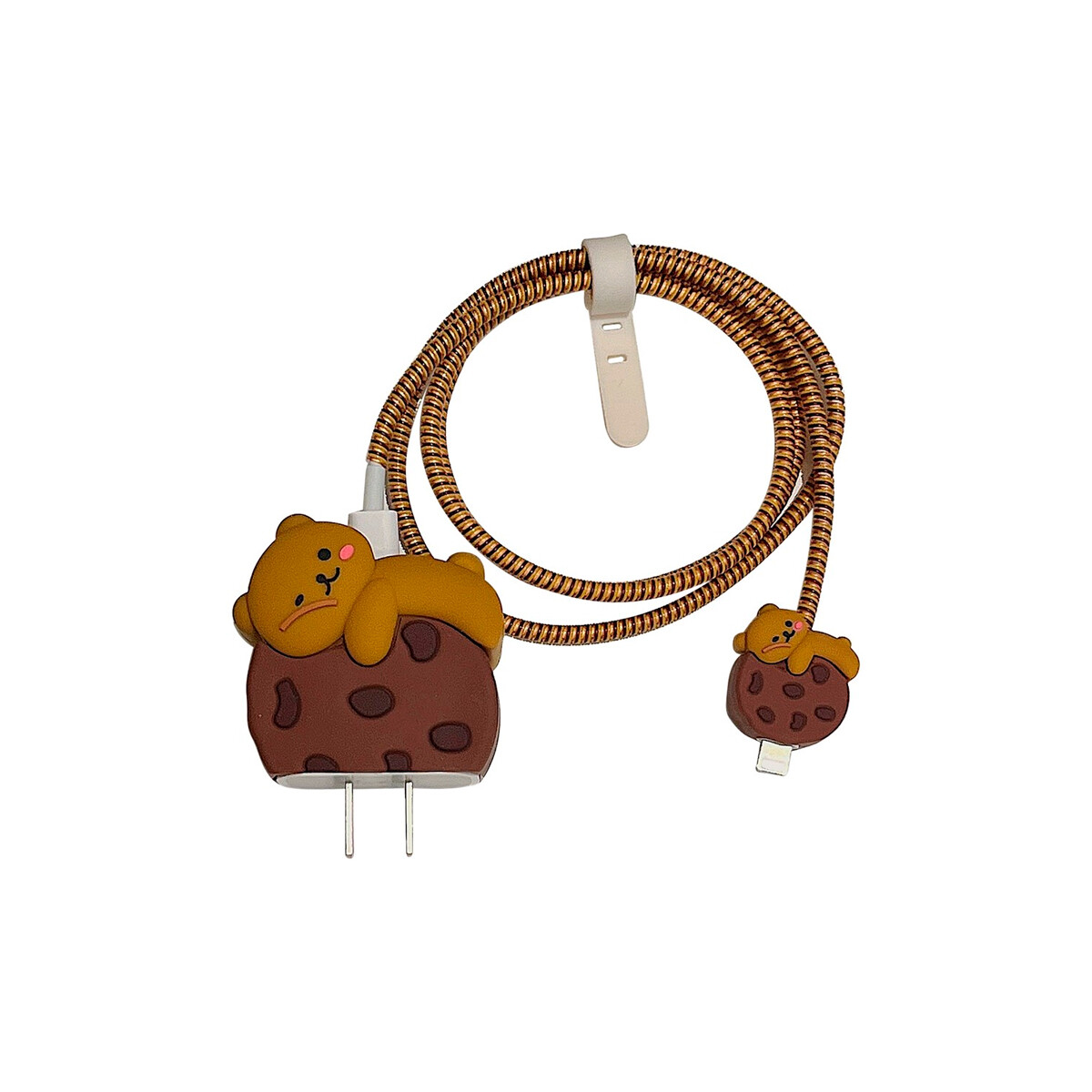 Kit de protectores para cargador de iPhone diseño cookie 