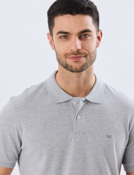 REMERA POLO LISA PIQUÉ Gris