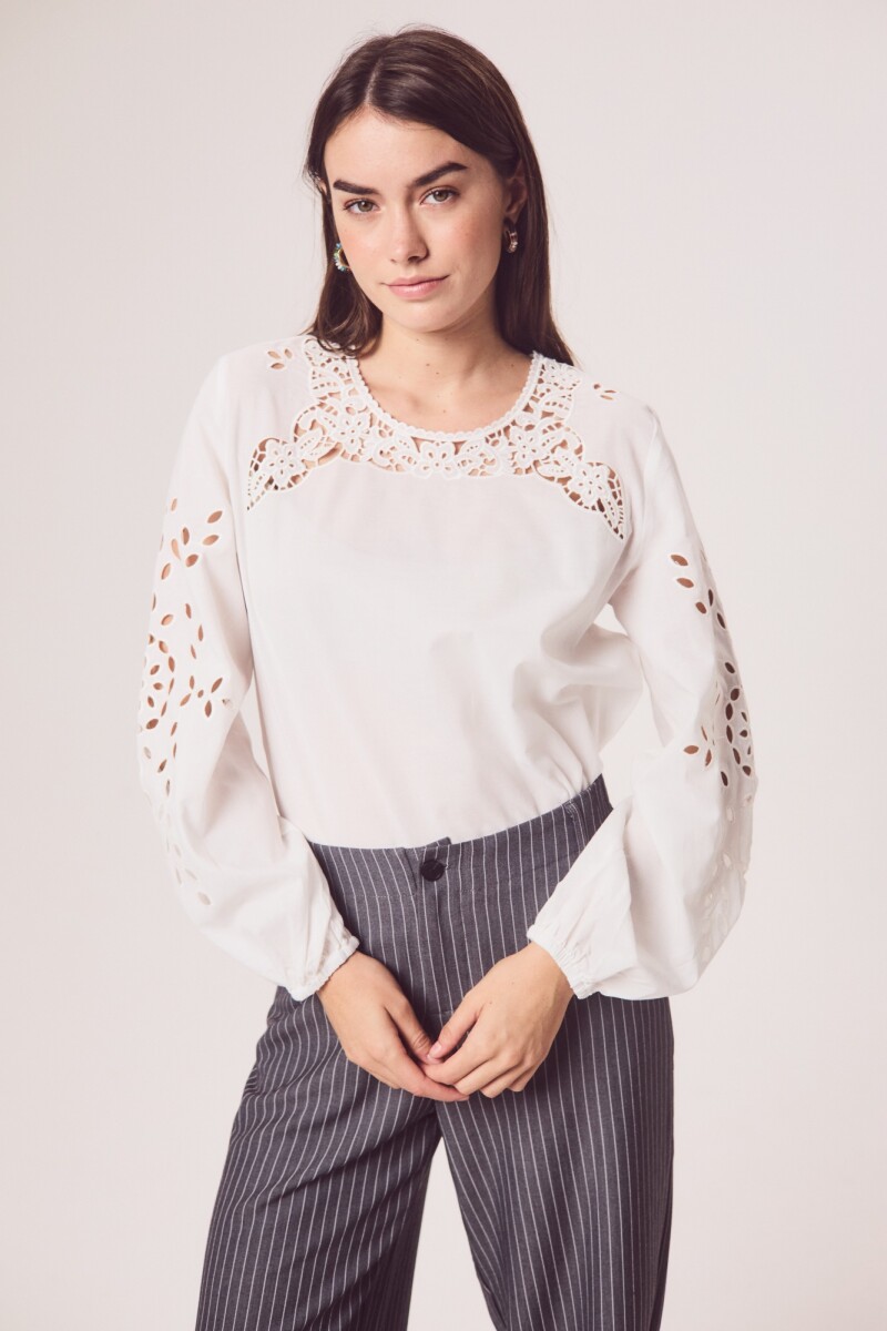 Blusa Boho Manga Larga - Nacar 
