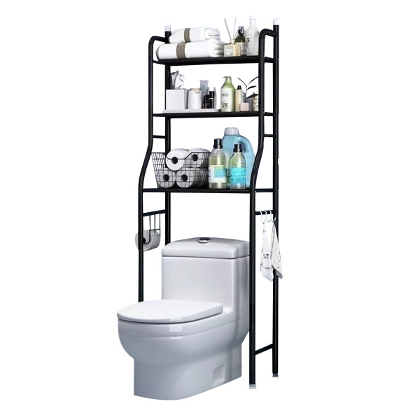 Estantes Armario Mueble Organizador Baño Inodoro Metal Acero Imback Color Negro Estantes Armario Mueble Organizador Baño Inodoro Metal Acero Imback Color Negro