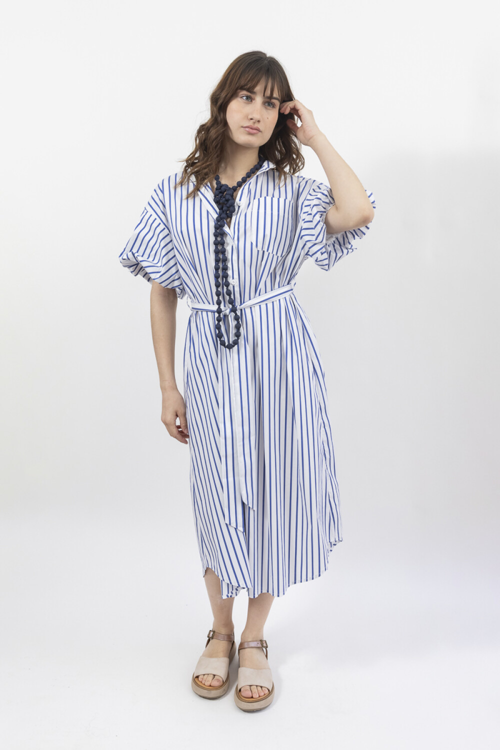 VESTIDO C/ALGODON KIRA AZUL