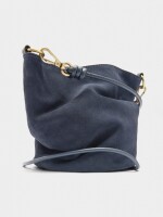 Bolso Bucket De Piel Con Bandolera azul-marino