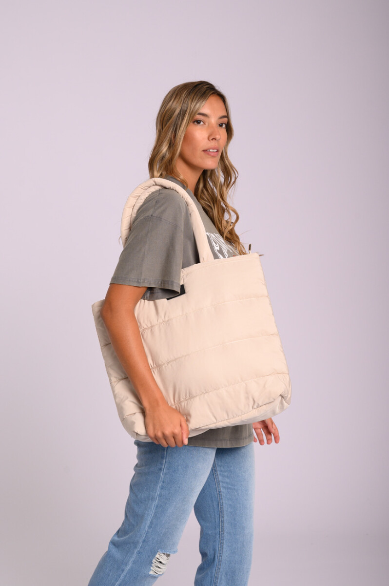 Bolso Shopper Nylon puffer - Crudo 