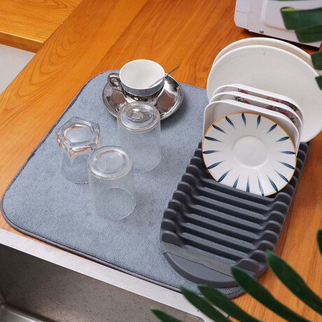 Mat con escurridor microfibra Gris