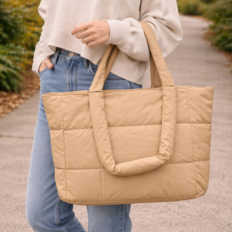 Bolso Tote Bag Puffer Beige
