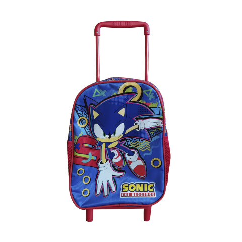 Mochila Infantil Sonic con Carro Tafeta Chica 30 x 23 cm AZUL