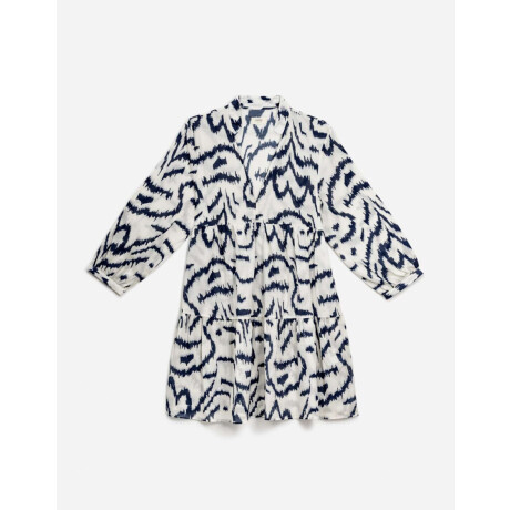 Vestido Estampado Combinacion Bicolor