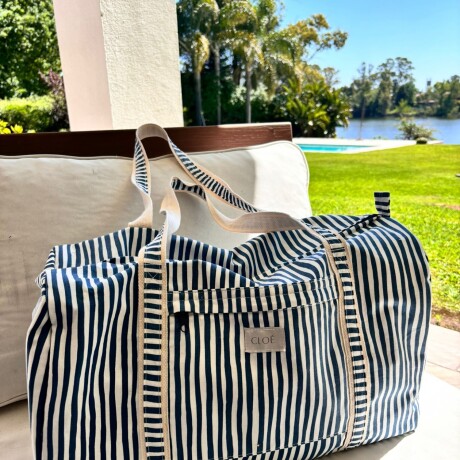 Bolso Duffel Belice Rayas Azul