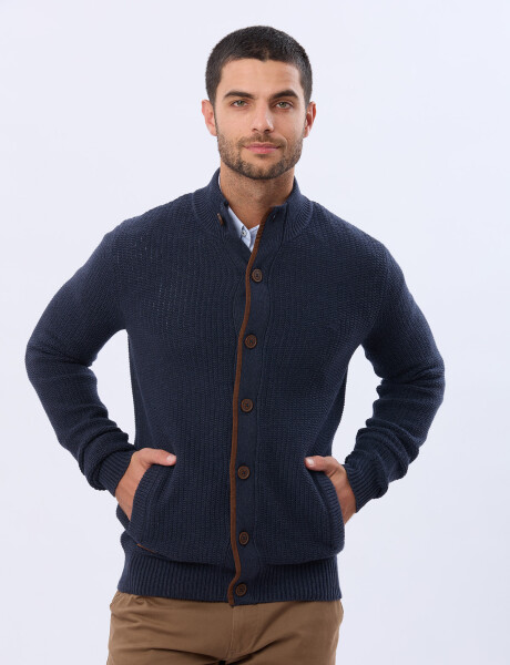 CARDIGAN GRUESO TEJIDO Azul
