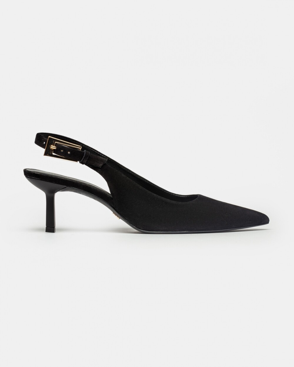 Stiletto Naomi en cuero nobuk Negro