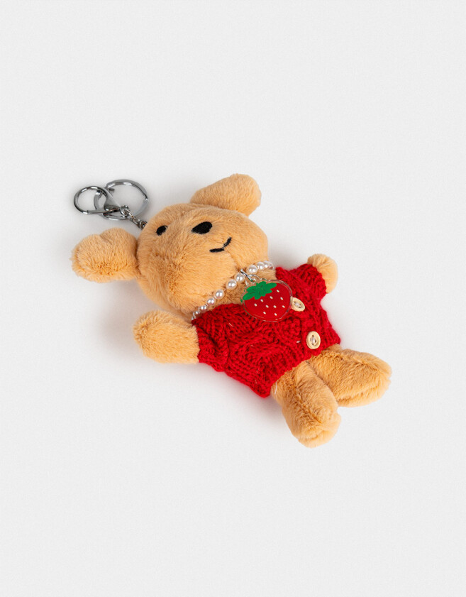 Llavero Peluche Llavero Y Charm De Peluche De Perrito - Marron Beige