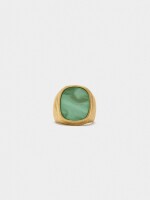 Anillo Cuadrado Efecto Piedra verde