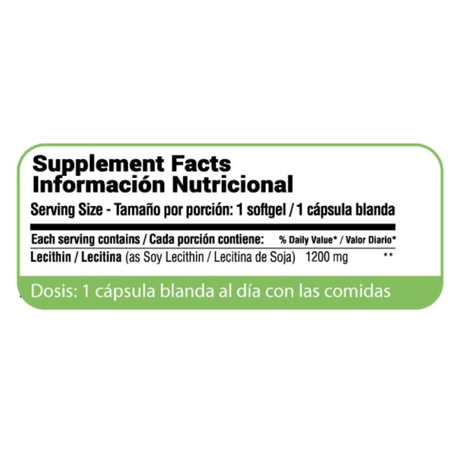 Lecithin 1200 mg. (Lecitina de Soja) Cápsulas Blandas - Qualivits Lecithin 1200 mg. (Lecitina de Soja) Cápsulas Blandas - Qualivits