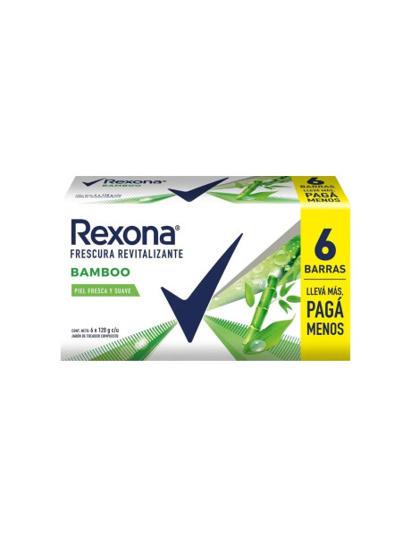 JABON TOCADOR REXONA BAMBOO, 6 UNIDADES JABON TOCADOR REXONA BAMBOO, 6 UNIDADES