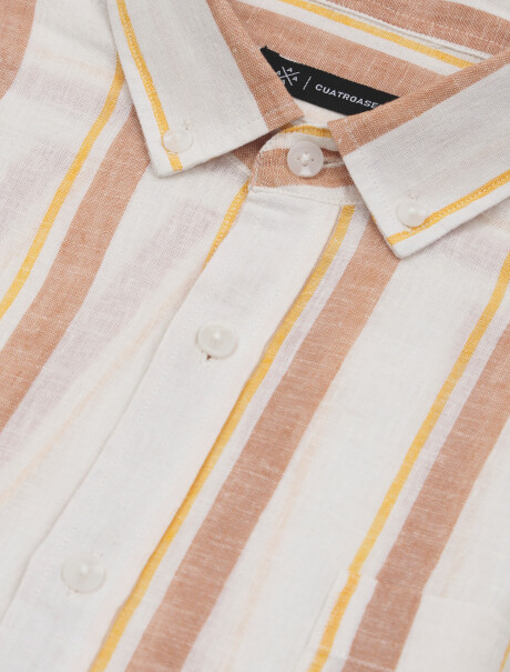 camisa lino rayas blanco