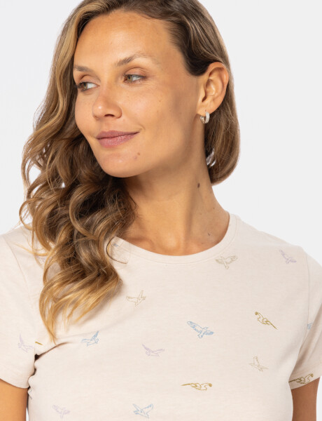 REMERA ESTAMPADA Beige