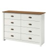 Comoda 8 cajones Linea Colonial Blanco/Freijo