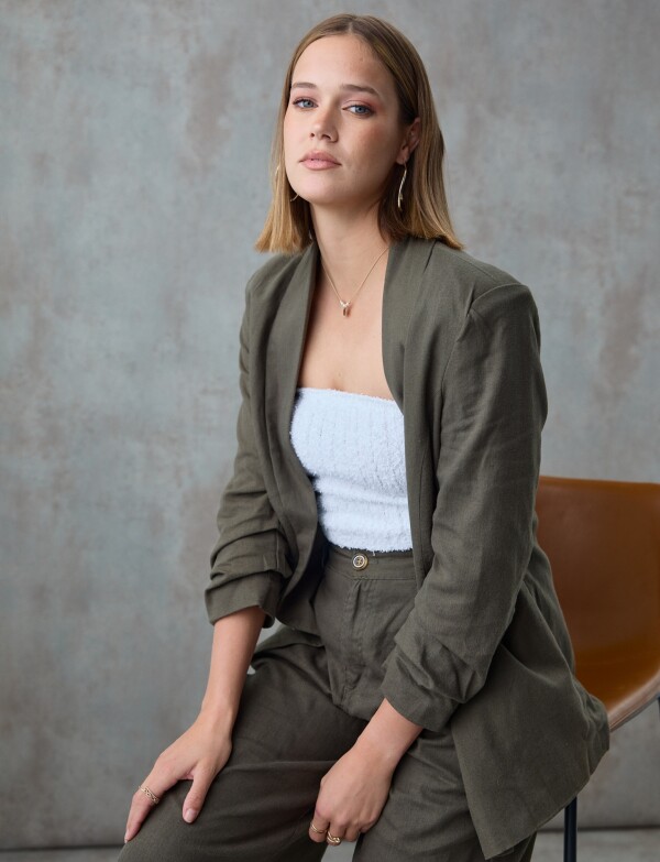 Blazer Lino Mga Frun VERDE