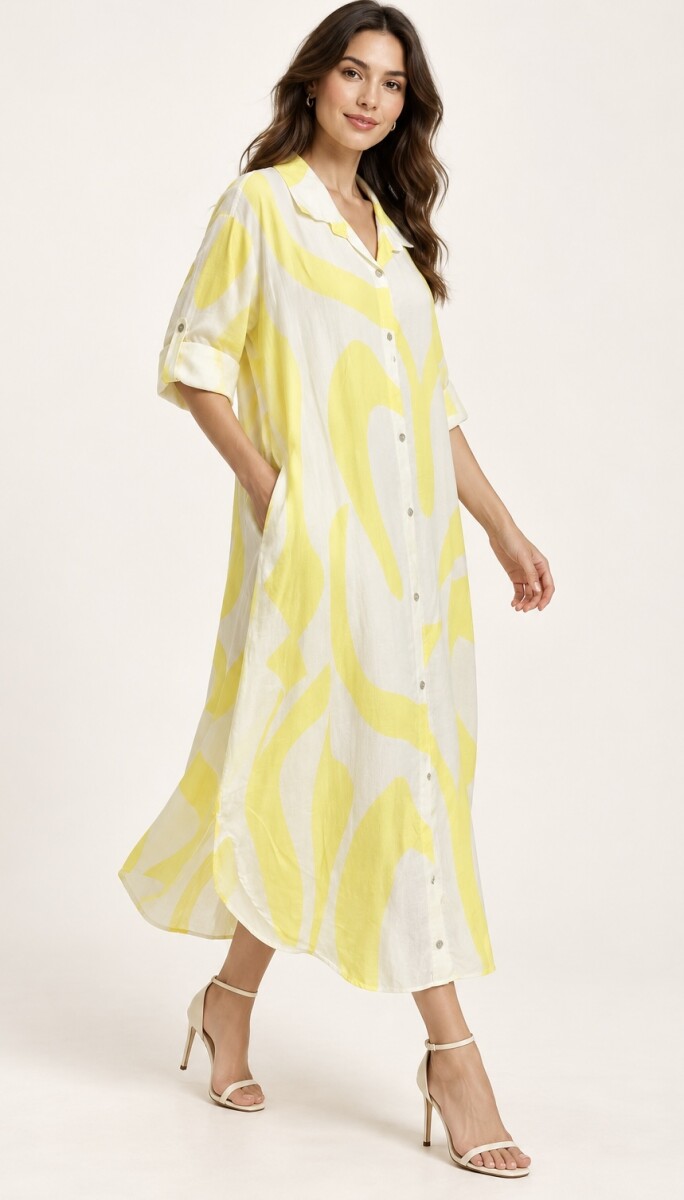 VESTIDO CAMISERO MEGAN - Amarillo 