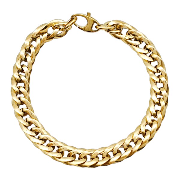 Pulsera Cubana Inflada -Oro bajo-Sin Piedra-PU80103 sinpiedra