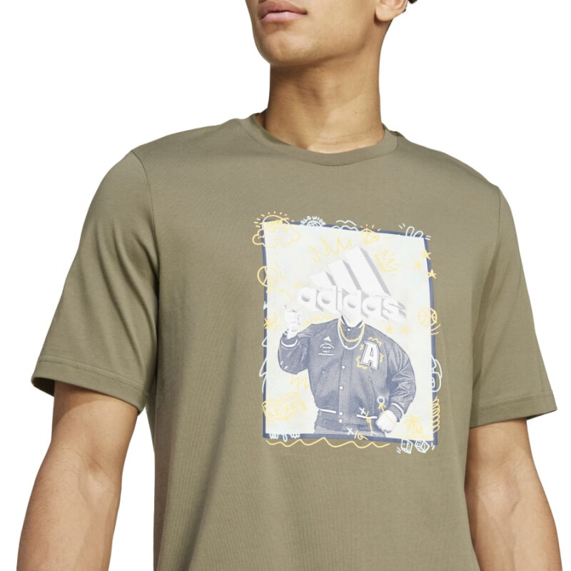 Remera Adidas Doodle de Hombre - IY8073 Oliva