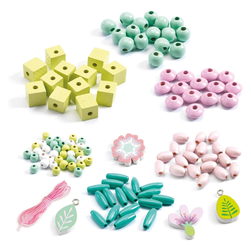 Cuentas Perlas de madera Flores Djeco Cuentas Perlas de madera Flores Djeco