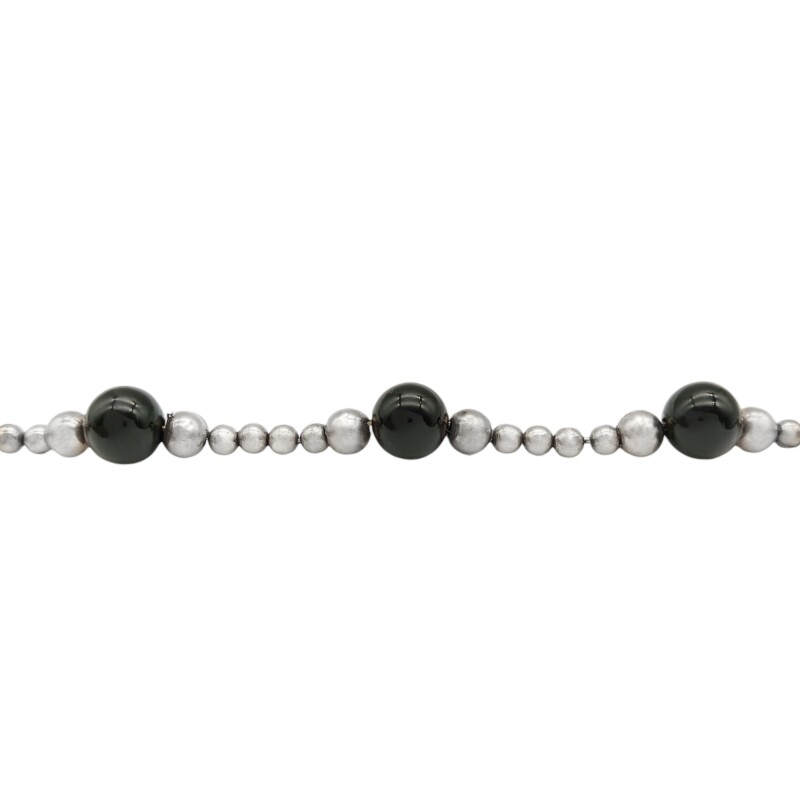 Pulsera bolitas-Plata 925-Piedra onix-PU3028 conpiedra