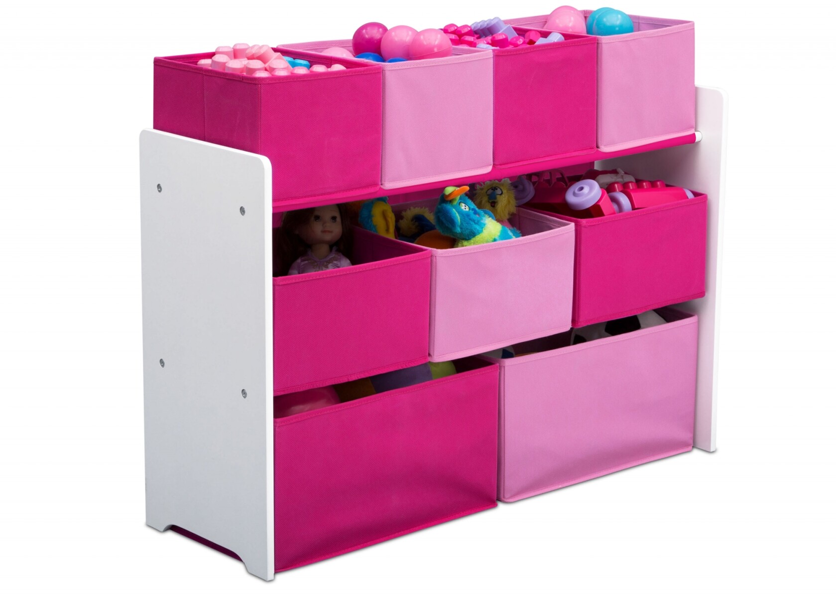 Organizador de 9 contenedores rosado y fuccia 