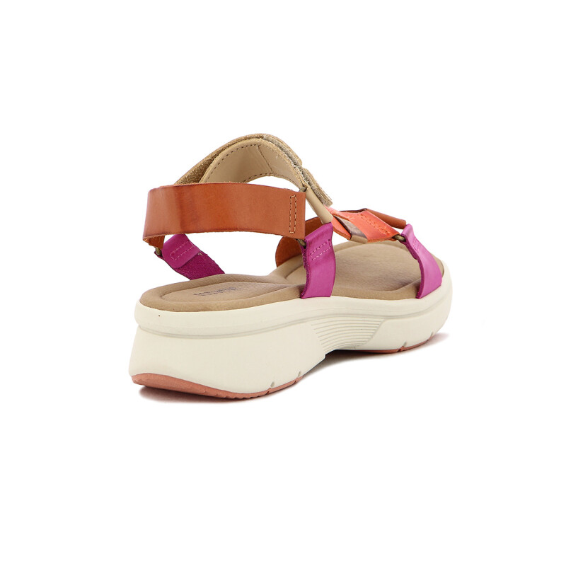Country Sandalia Dama Casual 1 Tira Y Pulsera C/velkro Salmon-mix