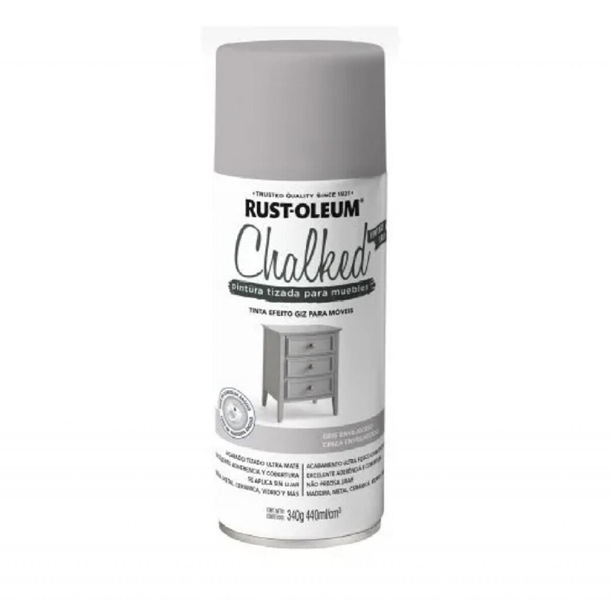 Esmalte en Aerosol Tizado Chalked 340g Rust-Oleum - Gris Envejecido 