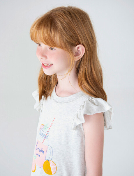 CAMISÓN INFANTIL CON ESTAMPA GRIS