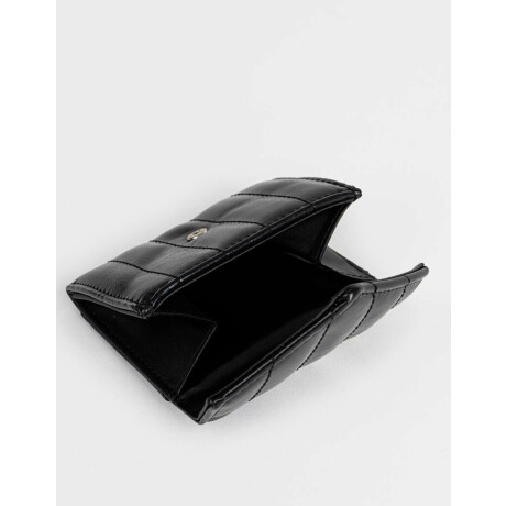 Billetera Puffy Con Solapa Negro