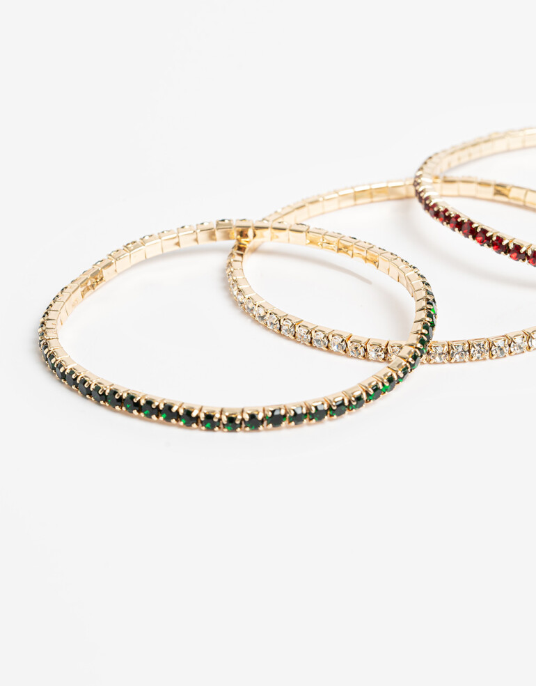 Pulseras Elásticas Sets Navidad Set De Pulseras Strass - Combinacion Multicolor