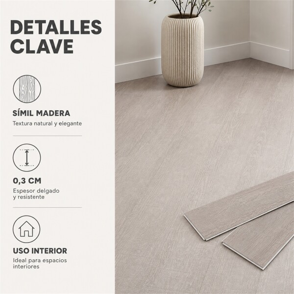 Piso Vinilico Autoadhesivo Piso Flotante Simil Madera x 20m2 Gris 1