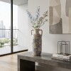JARRON CERAMICA ESTAMP AZUL 38CM Unica